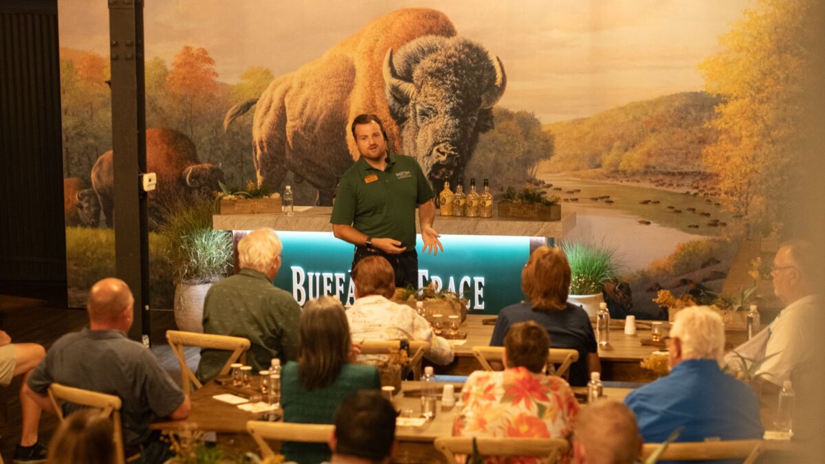 Buffalo Trace Master Distiller Harlen Wheatly talking during the On Tour Event 2025