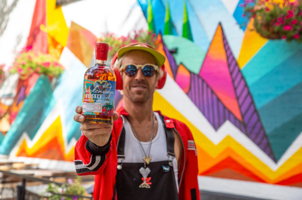 Breckenridge Distilling Art Series man holding the bottle