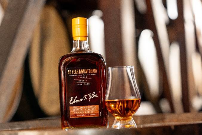 Elmer T Lee 40th anniversary on a barrel