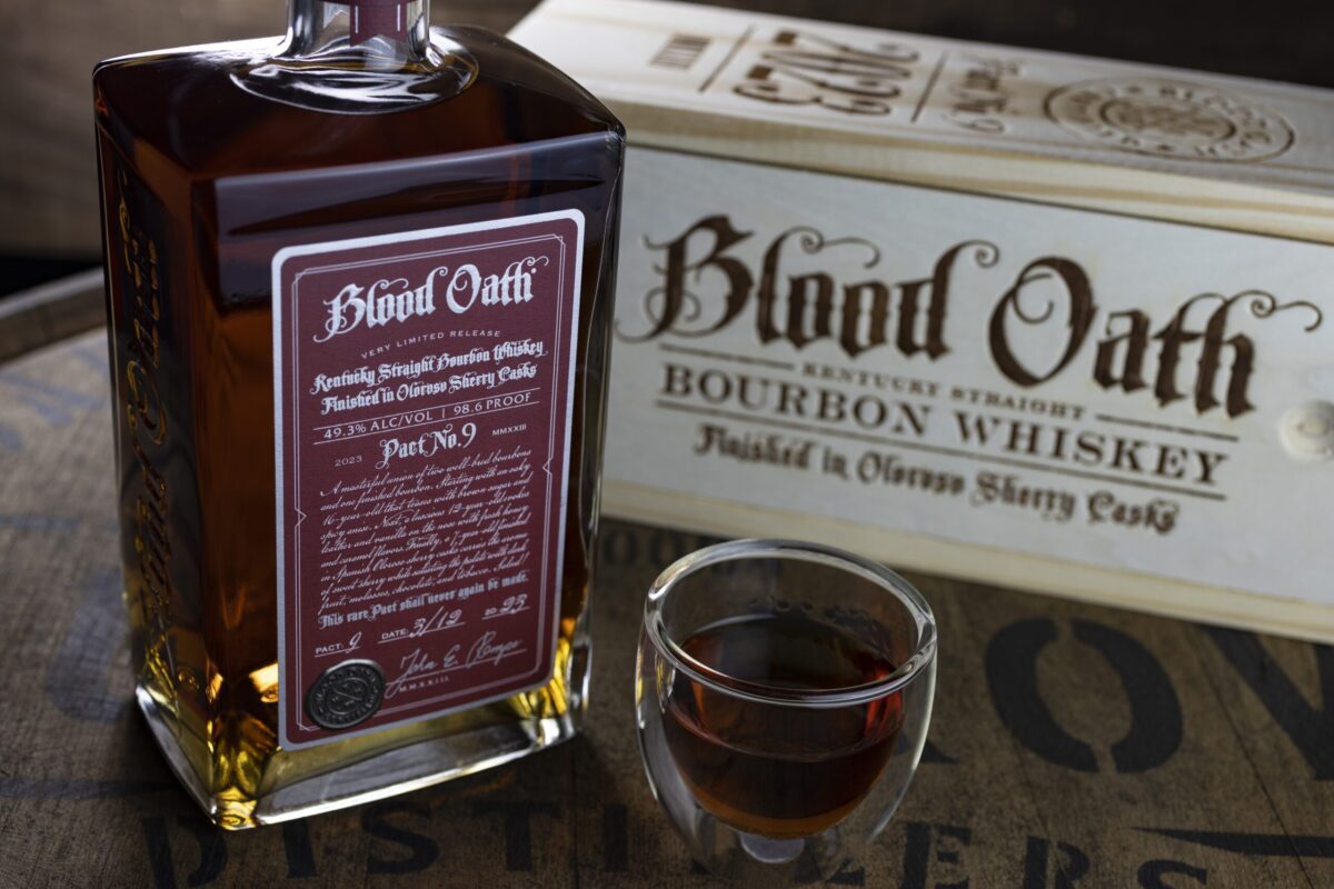 Finished whiskey, bourbon, blood oath, lux row, lux row distillers