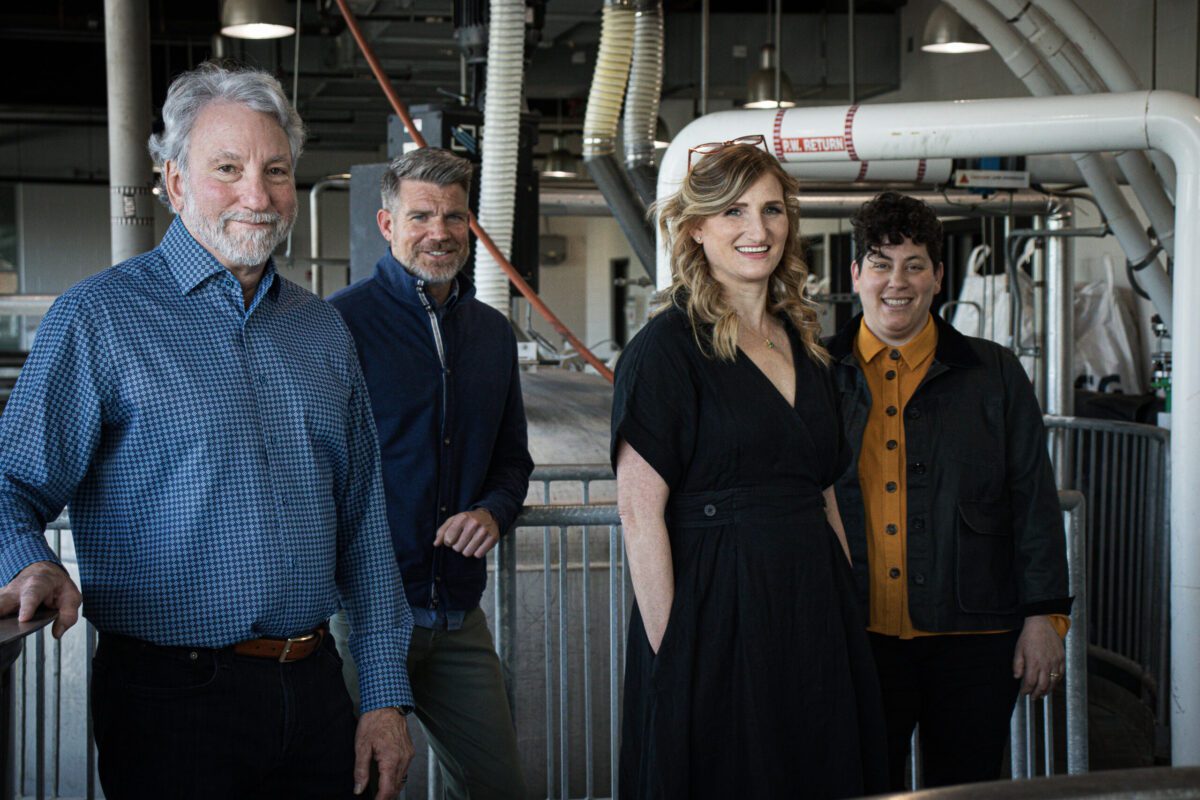 New Riff Leadership team in the distillery.