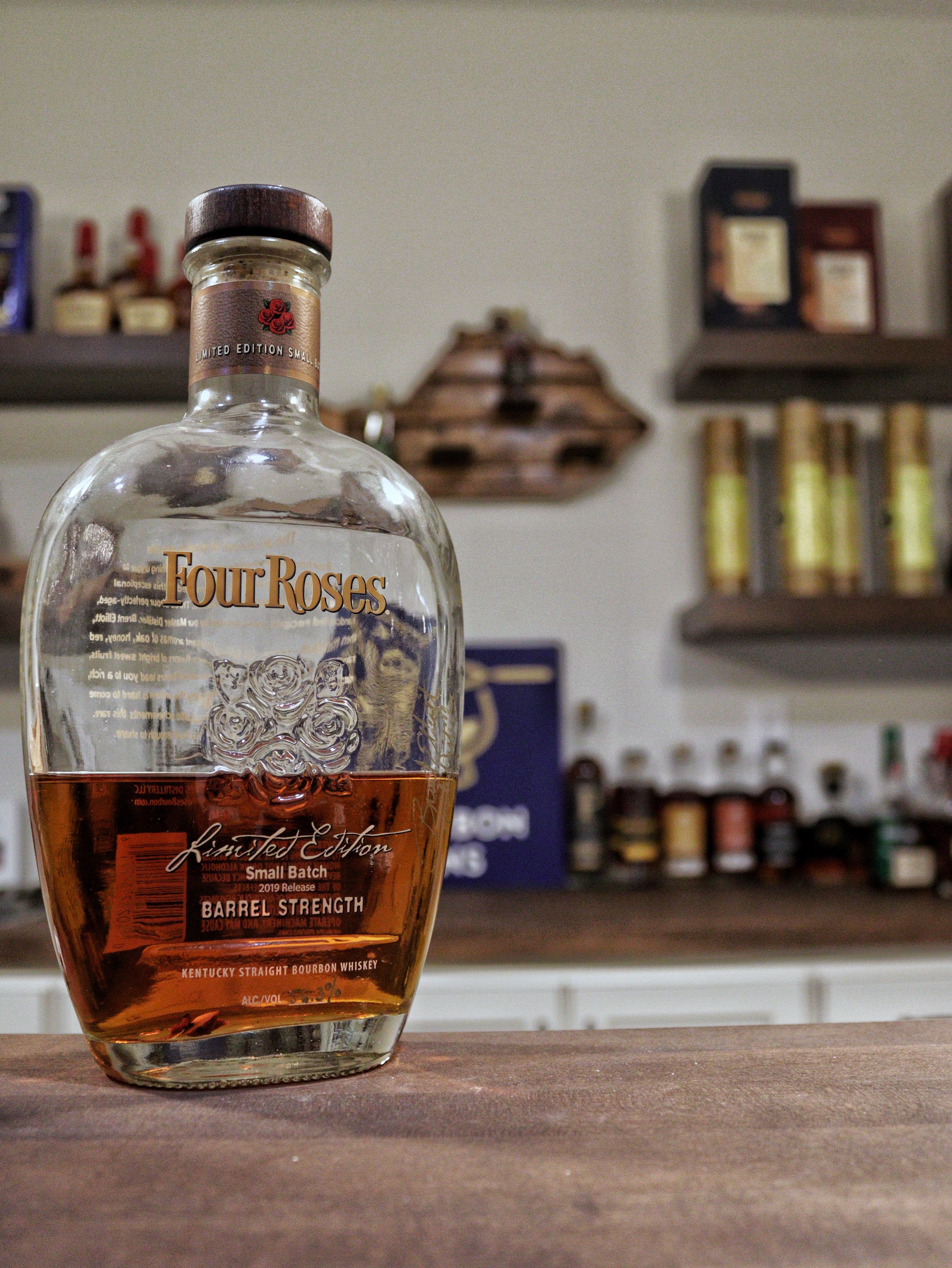 2019 Four Roses Limited Edition Small Batch on a bar.
