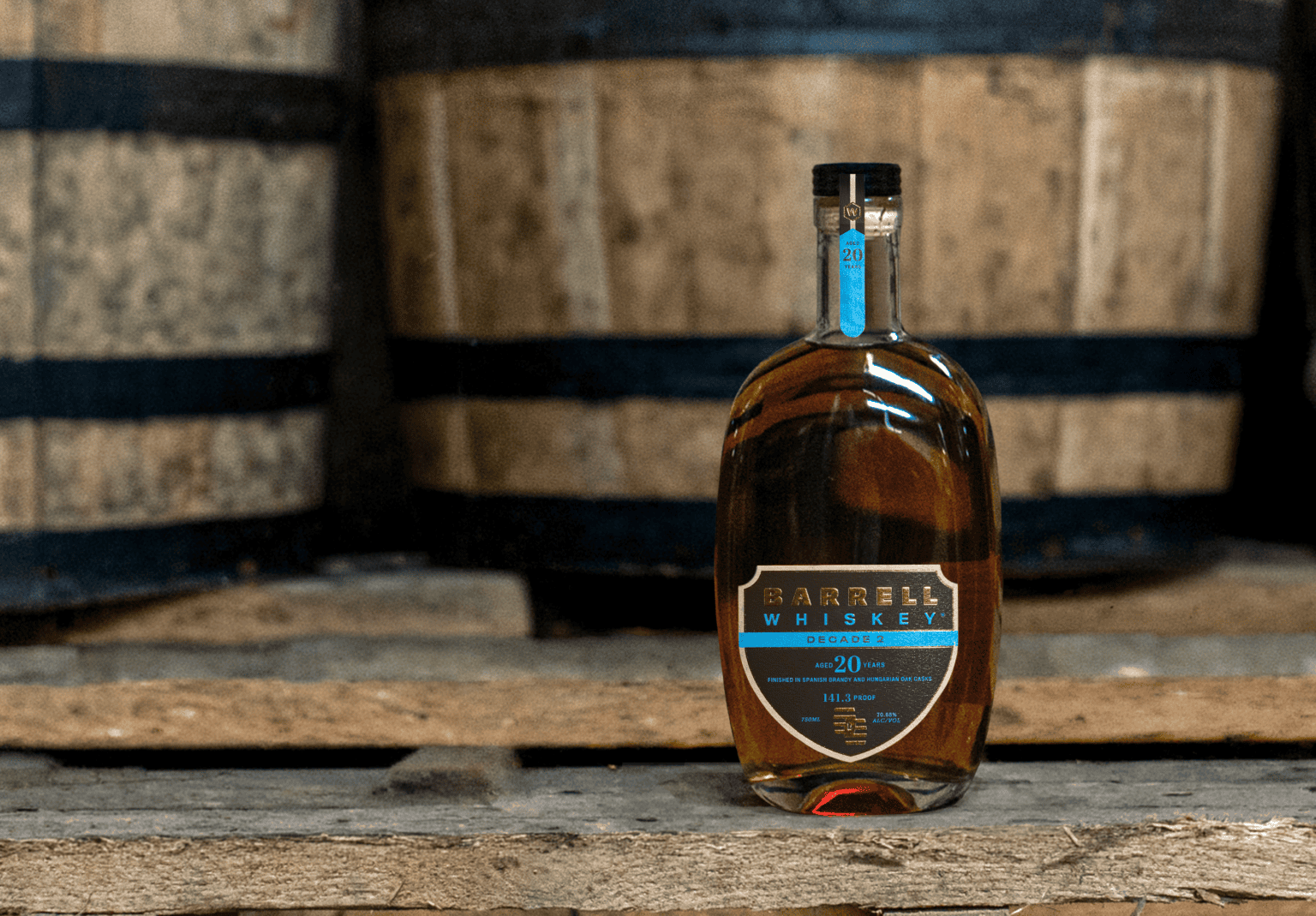 Barrell Craft Spirits Decades 2 in rick house.