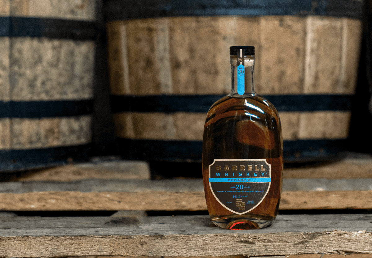 Barrell Craft Spirits Decades 2 in rick house.